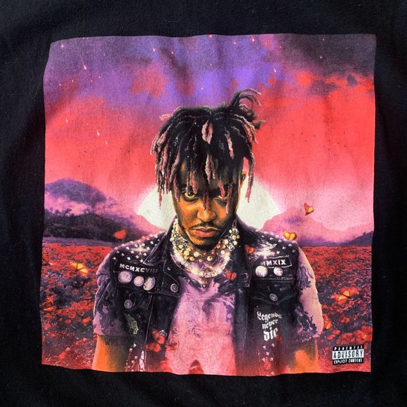 999 Juice Wrld World Rap Hip-Hop Legends Never Die Black 100% Cotton T-Shirt EUC - Picture 6 of 11